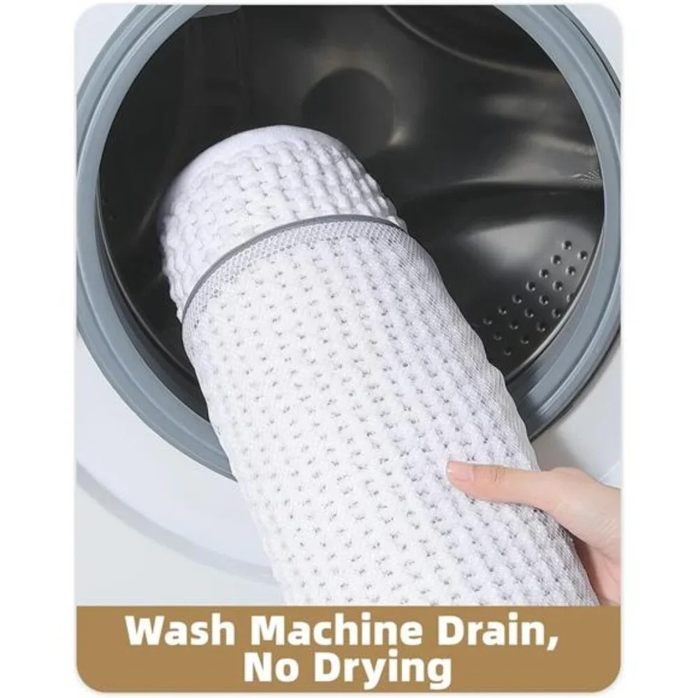 White Chenille Bath Mat Non Slip Absorbent Thin Washable Quick Dry 17x29.5 in